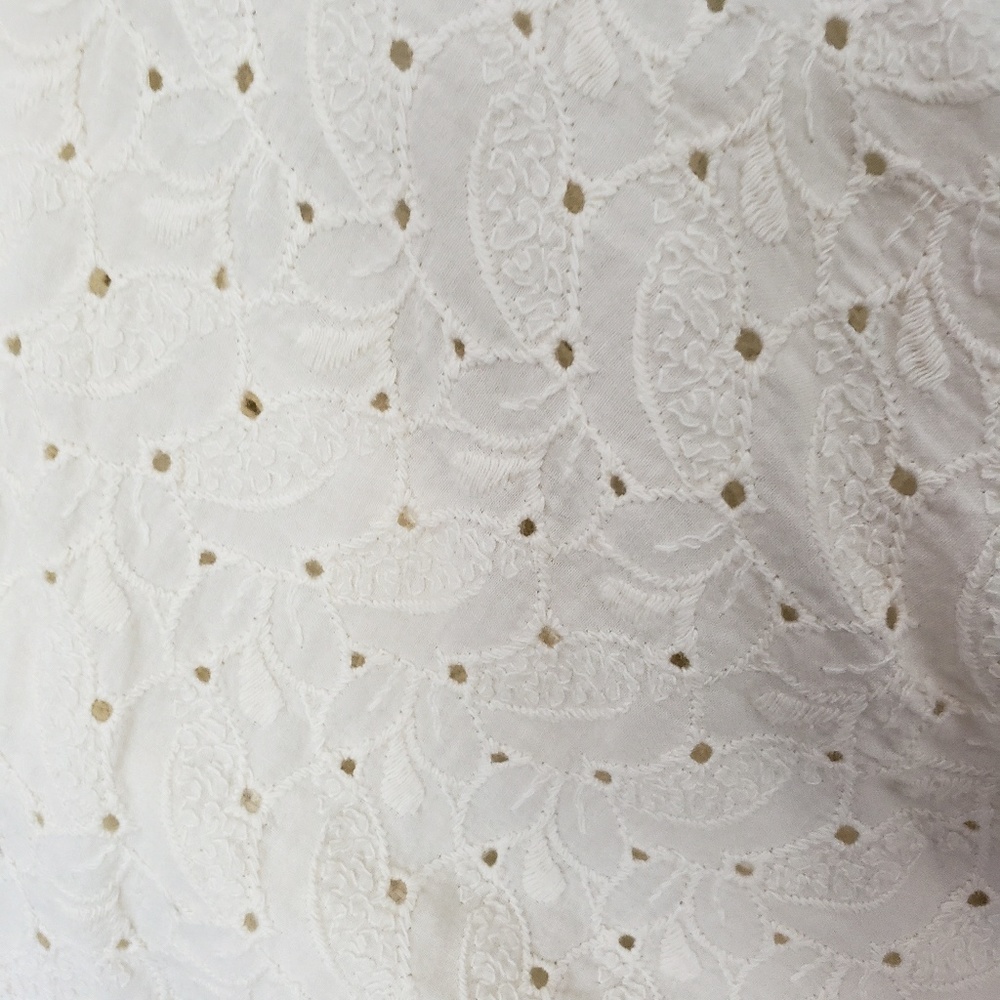 Boho Cream Eyelet Mini Dress - Picture 3 of 4